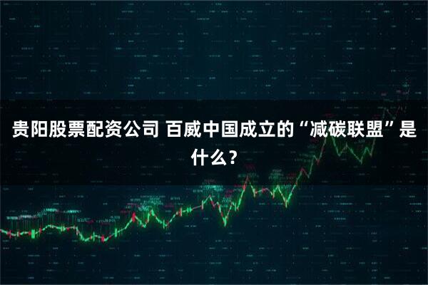 贵阳股票配资公司 百威中国成立的“减碳联盟”是什么？