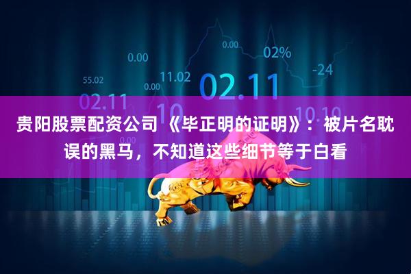 贵阳股票配资公司 《毕正明的证明》：被片名耽误的黑马，不知道这些细节等于白看